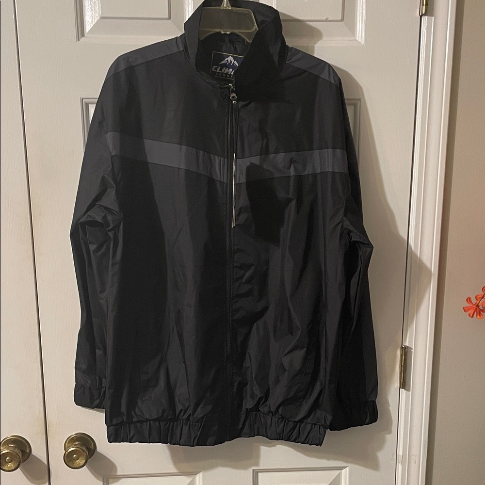 Men's Black Climate Concepts Windbreaker Jacket Size Large.New With Tags